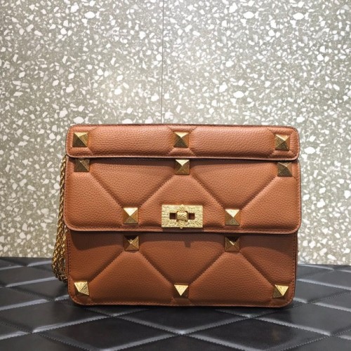 VALENTINO GARAVANI Borsa a Spalla in Vitello Granato 2B0I60 marrone