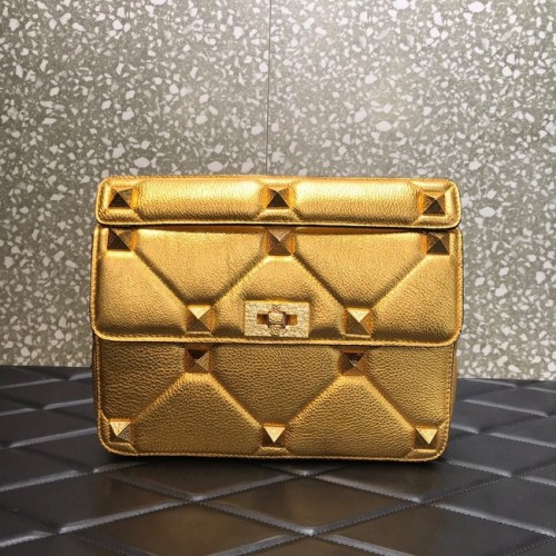 VALENTINO GARAVANI Borsa a Spalla in Vitello Granato 2B0I60 oro