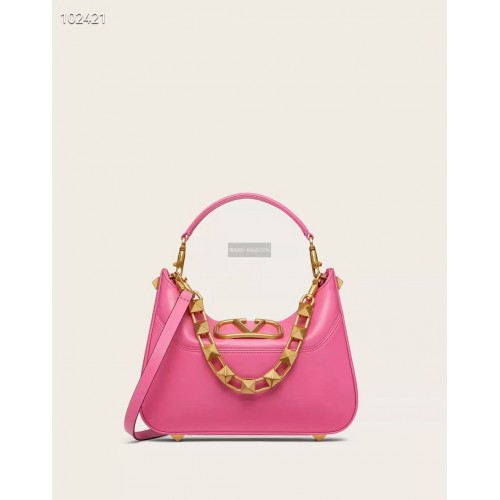 VALENTINO GARAVANI Borsa Loco in pelle di vitello V2028 prugna