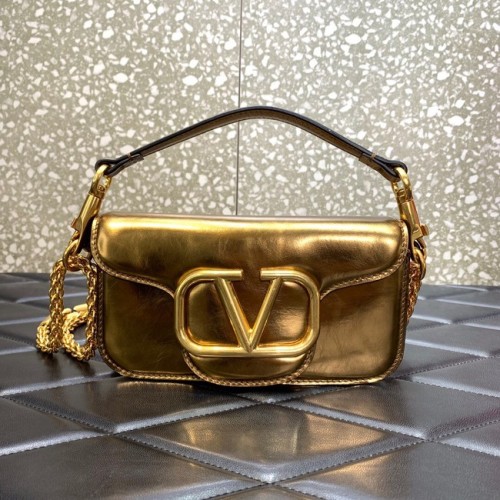 VALENTINO CRAZY MINI CRAZY Borsa a spalla in pelle di vitello 1W2B0K oro