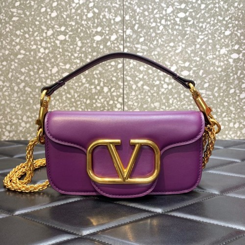 VALENTINO CRAZY MINI CRAZY Borsa a spalla in pelle di vitello 1W2B0K viola