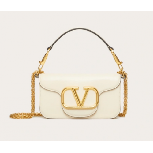 VALENTINO CRAZY MINI CRAZY Borsa a spalla in pelle di vitello 1W2B0K bianca
