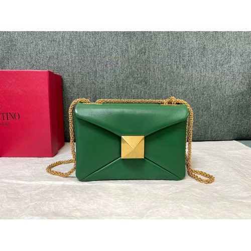 VALENTINO GARAVANI Borsa a Spalla One Stud in montone XW0B0K21 verde