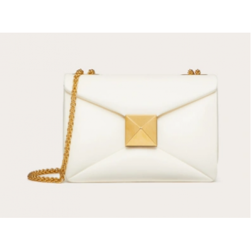 VALENTINO GARAVANI Borsa a spalla in montone One Stud XW0B0K21 bianca