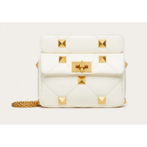 VALENTINO GARAVANI ROMAN STUD Borsa piccola in montone 1W2B0L04 bianco