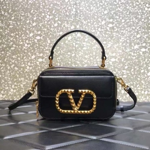 VALENTINO GARAVANI Rockstud Alcove pelle di vitello grana fine 2B0058 nero
