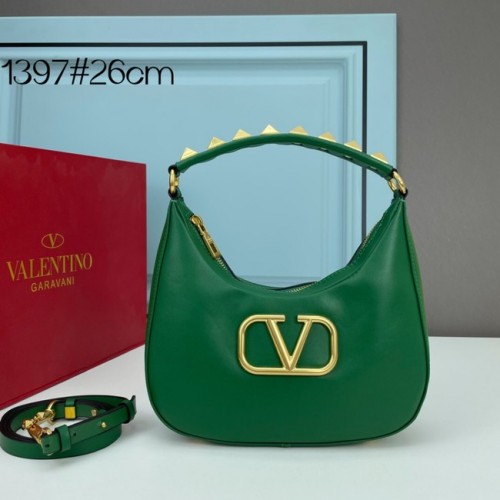 VALENTINO GARAVANI STUD SIGN Borsa hobo in pelle di vitello 1W2B0K69 verde