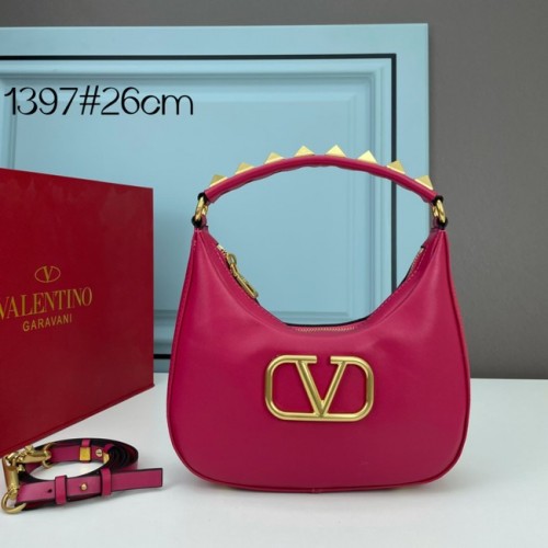VALENTINO GARAVANI STUD SIGN Borsa hobo in pelle di vitello 1W2B0K69 rosa