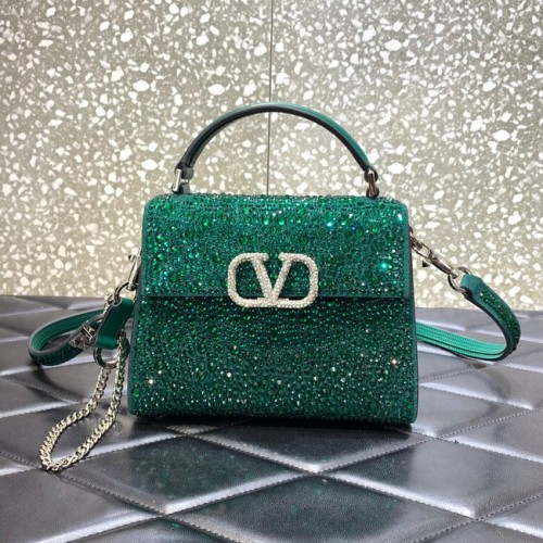 VALENTINO GARAVANI Mini totebag VSLING diamante lucido XW2B0G9 verde