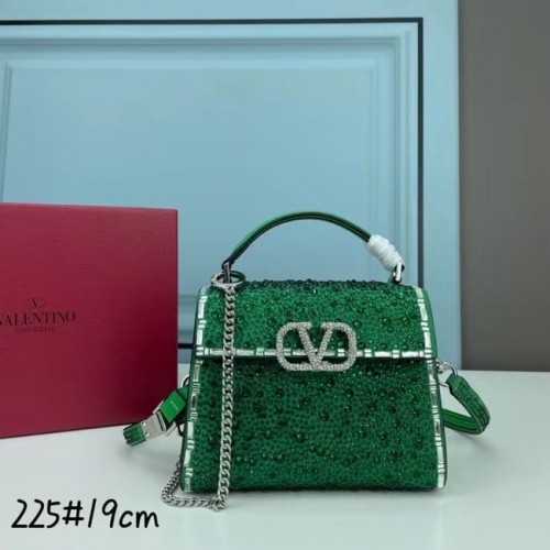 VALENTINO GARAVANI Mini totebag VSLING diamante lucido XW2B1G9 metallo tonalità verde e argento
