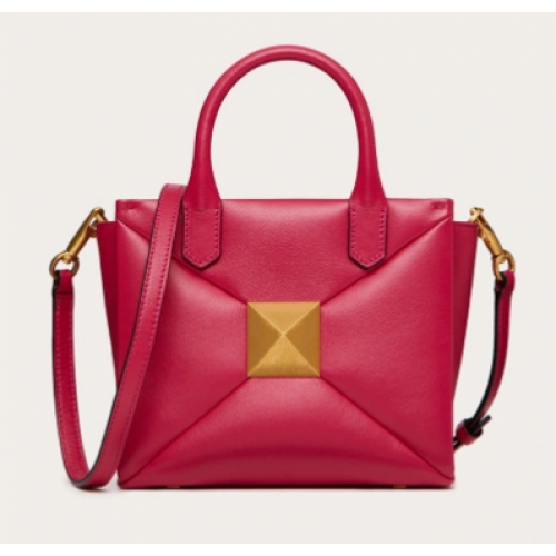 VALENTINO GARAVANI Borsa tote piccola in montone One Stud XW0B0K59 Fucsia