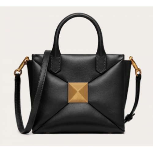 VALENTINO GARAVANI Borsa tote piccola One Stud in montone XW0B0K59 nera