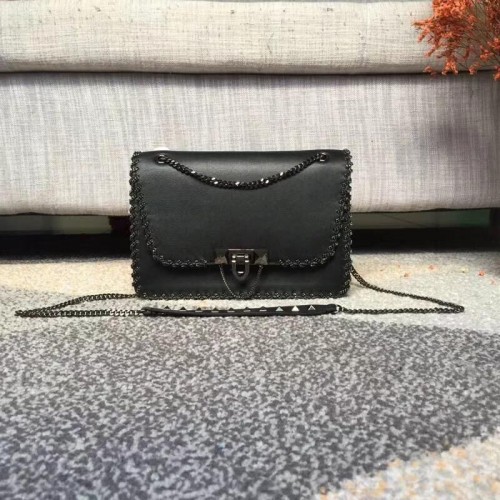 VALENTINO Borsa in Pelle Nera 2046 Catena Nera