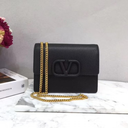VALENTINO Borsa in vera pelle 069 con catena nera