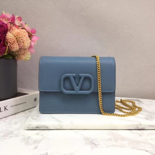 VALENTINO Pelle originale 069 Borsa a catena blu