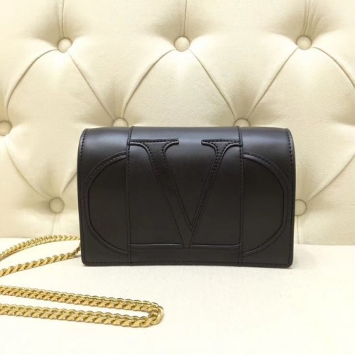 VALENTINO Mini borsa a tracolla originale in pelle 7676 nera