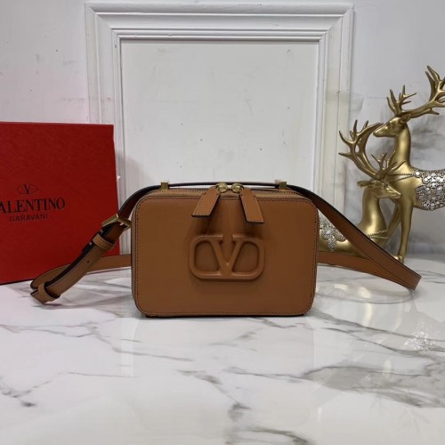 VALENTINO Borsa a tracolla originale in pelle V0020 marrone