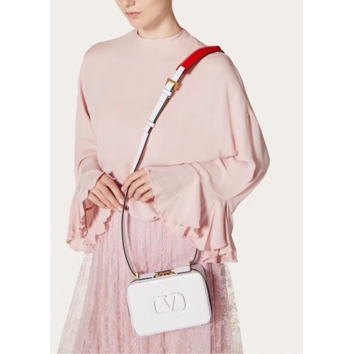 VALENTINO Borsa a tracolla originale in pelle V0020 bianca