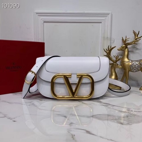 VALENTINO Borsa a tracolla originale in pelle V0030 bianca