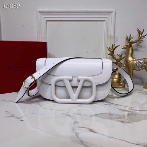 VALENTINO Borsa a tracolla originale in pelle V0030A bianca