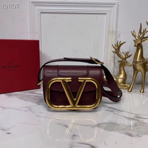 VALENTINO Borsa a tracolla originale in pelle V0032 Bordeaux