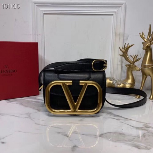 VALENTINO Borsa a tracolla originale in pelle V0032 nera