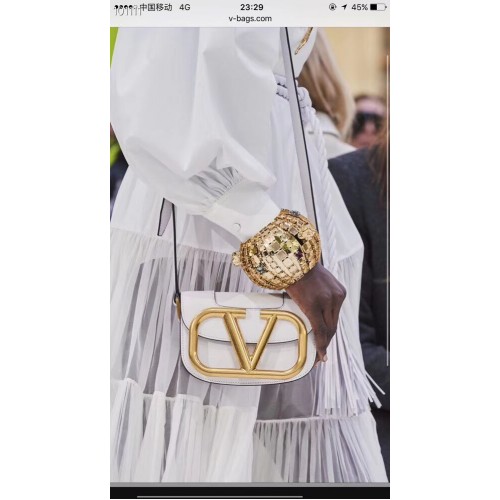 VALENTINO Borsa a tracolla originale in pelle V0032 bianca