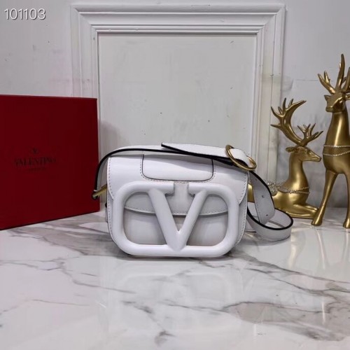 VALENTINO Borsa a tracolla originale in pelle V0032A bianca