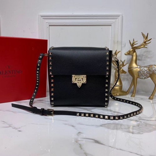 VALENTINO Borsa a tracolla originale in pelle V0182 nera