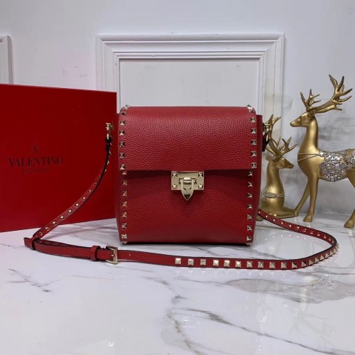 VALENTINO Borsa a tracolla originale in pelle V0182 rossa