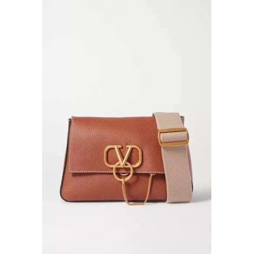 VALENTINO Borsa a tracolla originale in pelle V0888 marrone