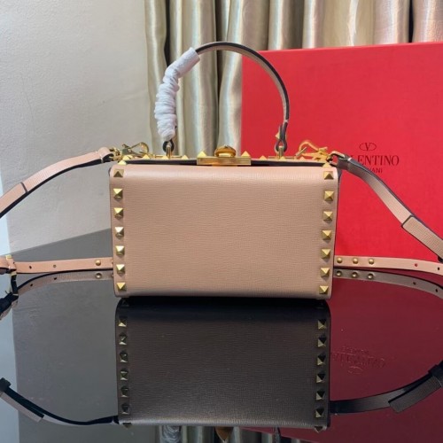 VALENTINO Borsa a tracolla originale in pelle V4273 rosa