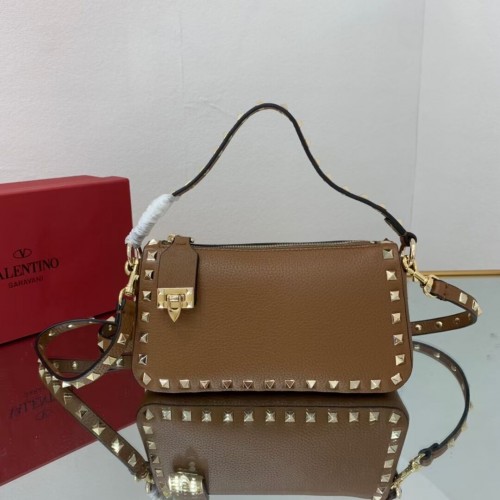 VALENTINO Borsa a tracolla originale in pelle V4700 marrone