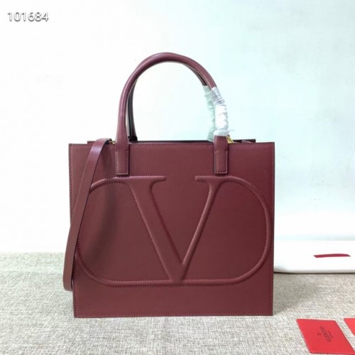 VALENTINO Borsa in pelle originale V2021 rosso sangue di bue
