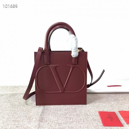 VALENTINO Borsa in pelle originale V2022 rosso sangue di bue