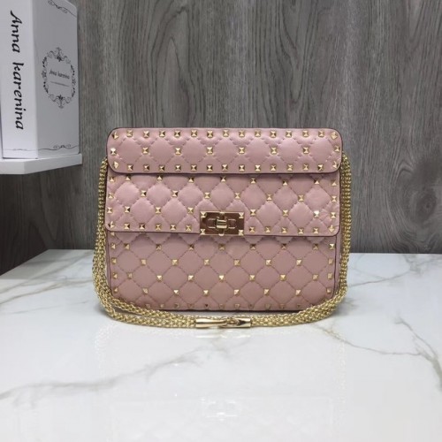 VALENTINO Borsa a tracolla in pelle trapuntata 45276 rosa