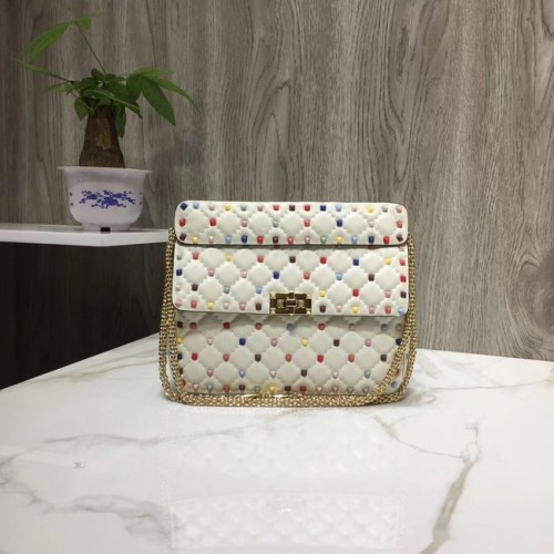 VALENTINO Borsa a tracolla in pelle trapuntata 45276 bianca