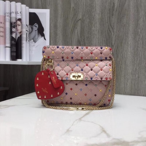 VALENTINO Borsa a tracolla in pelle trapuntata A45276 rosa