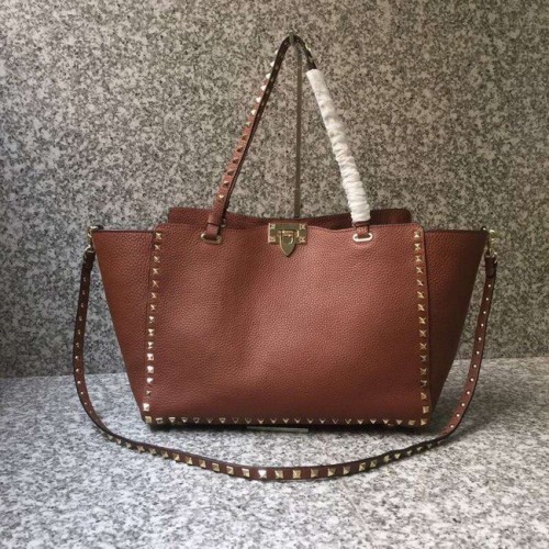 VALENTINO Borsa grande Rockstud 0973 marrone