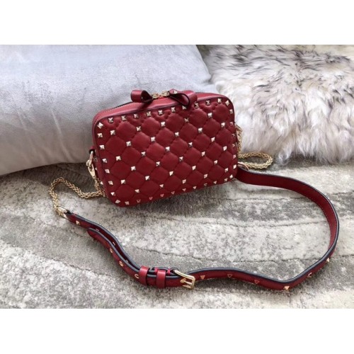 Borsa a tracolla fotocamera VALENTINO Rockstud in pelle 57367 rossa