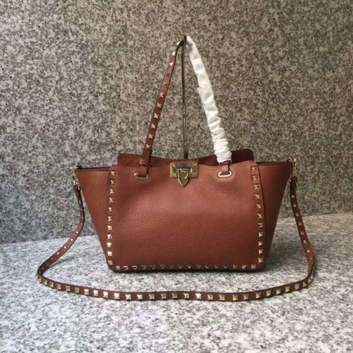 VALENTINO Borsa Rockstud media 0972 marrone