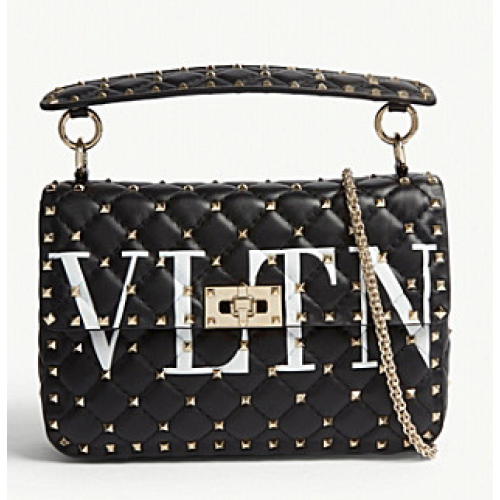 VALENTINO Borsa a tracolla media Rockstud spike 2601 nera