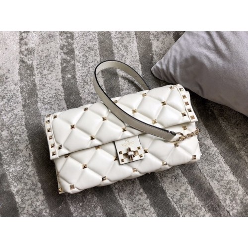 VALENTINO VLOCK Borsa a tracolla originale in pelle 0053 bianca