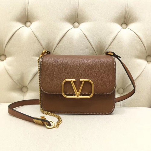 VALENTINO VLOCK Borsa a tracolla originale in pelle 0905 marrone