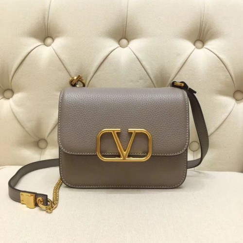 VALENTINO VLOCK Borsa a spalla originale in pelle 0905 grigia