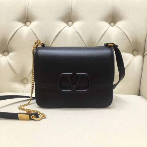 VALENTINO VLOCK Borsa a tracolla originale in pelle 0906 nera