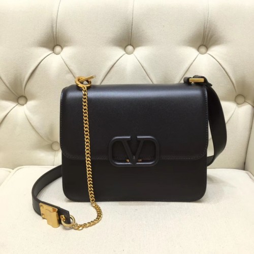 VALENTINO VLOCK Borsa a tracolla originale in pelle 0908 nera