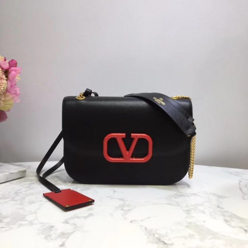VALENTINO VLOCK Borsa a tracolla originale in pelle 2424 nera