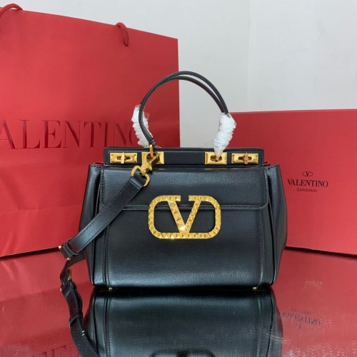VALENTINO borsa a mano in pelle di vitello V0754 NERO