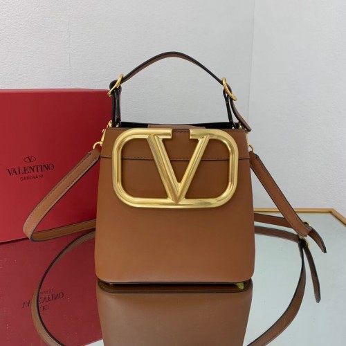 VALENTINO borsa a mano in pelle di vitello V0754 marrone